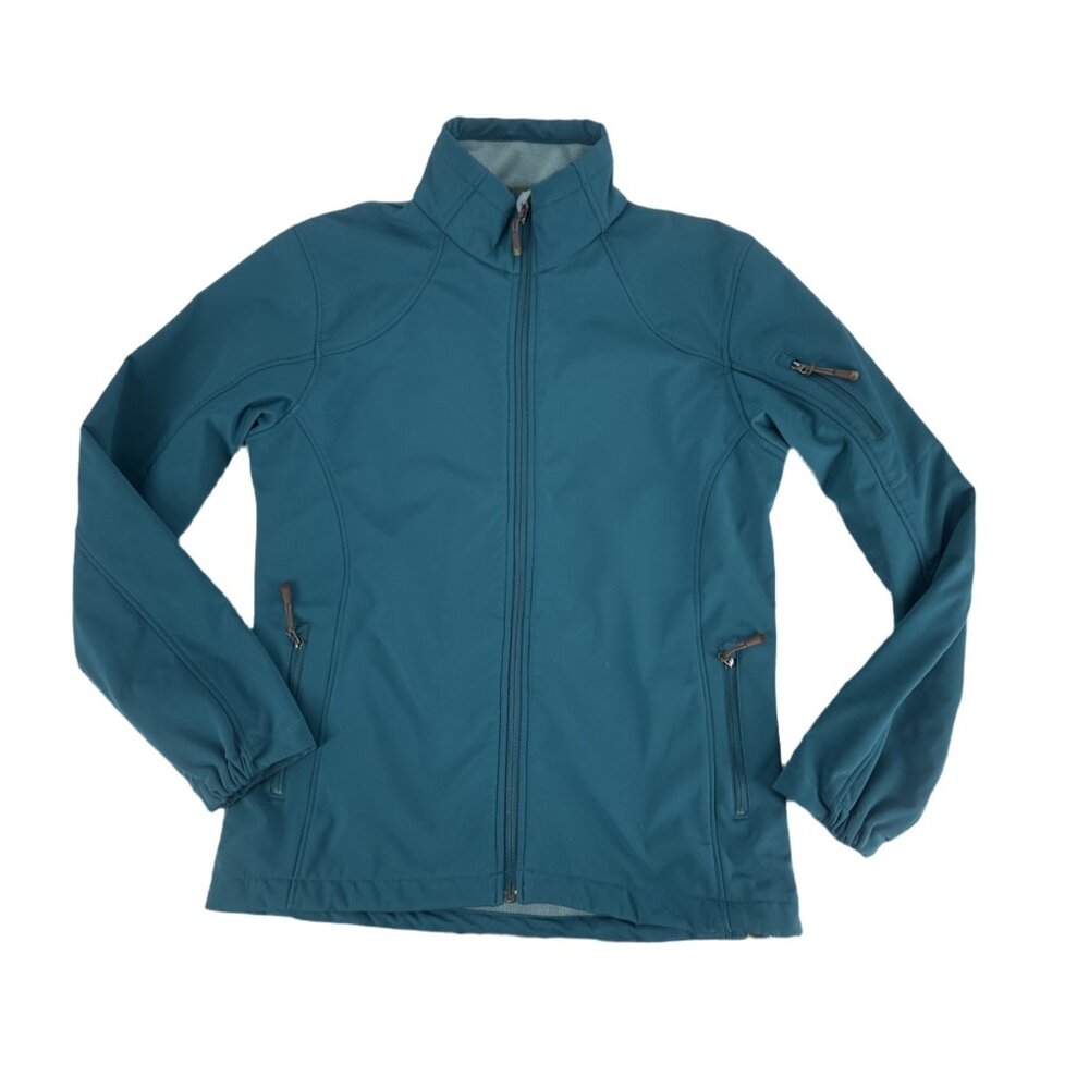 Earthtec Teal Softshell Jacket Fleece Lined Hiking Coat M